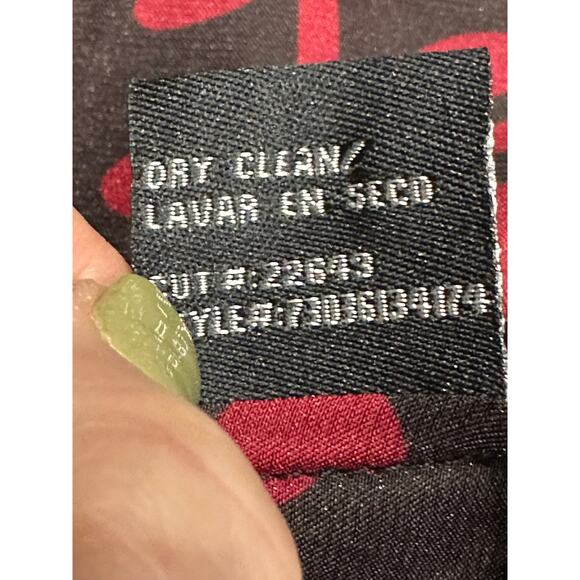 ECI New York Skirt Silk Black Red Floral Sheer Overlay Romantic Whimsigoth 12 - Picture 5 of 11